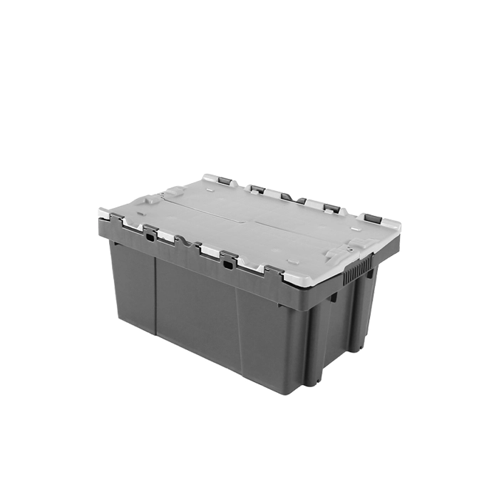 Stackable delivery boxes with plastic lids