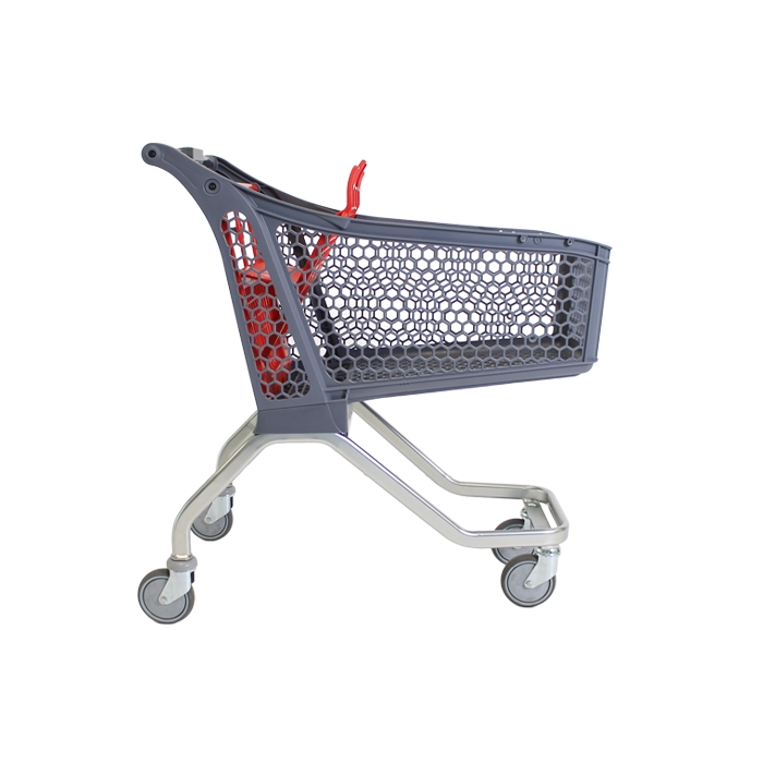 Profile view of shopping trolley