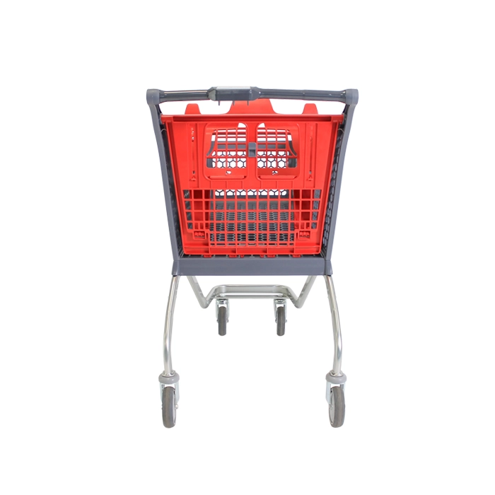Back view of shopping trolley
