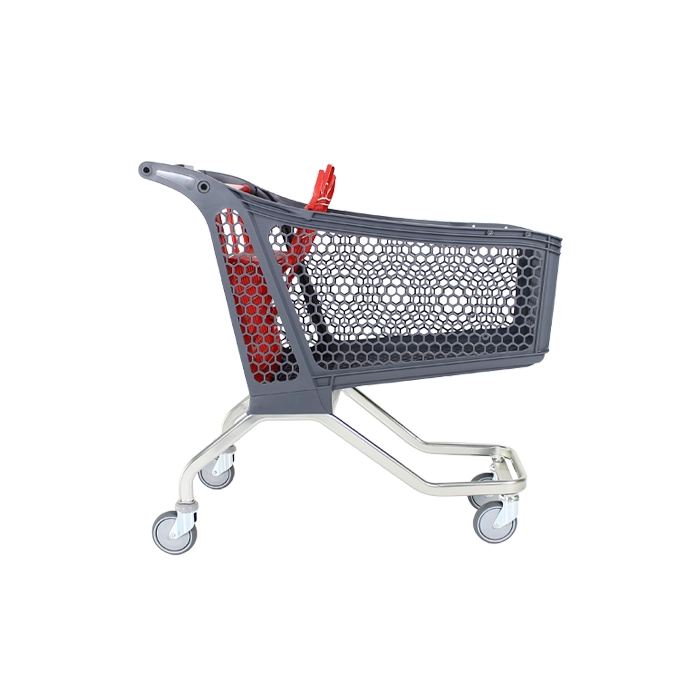 Profile view of shopping trolley