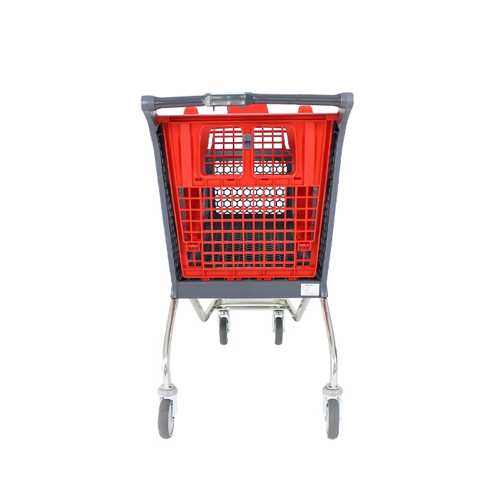 Back view of shopping trolley