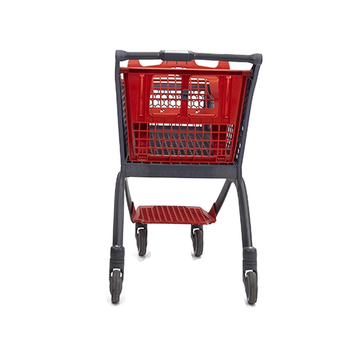 Back view of shopping trolley