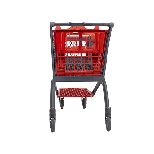 Back view of shopping trolley