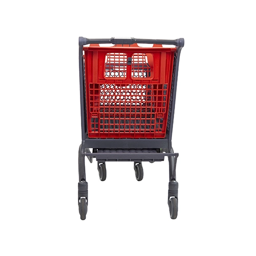 Back view of shopping trolley