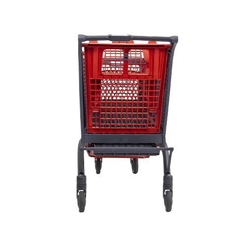 Back view of shopping trolley