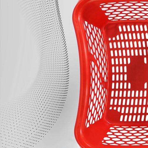 Red hand basket with Easy Hold system