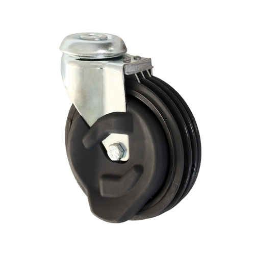 Multi-disc travelator wheel for supermarket trolley